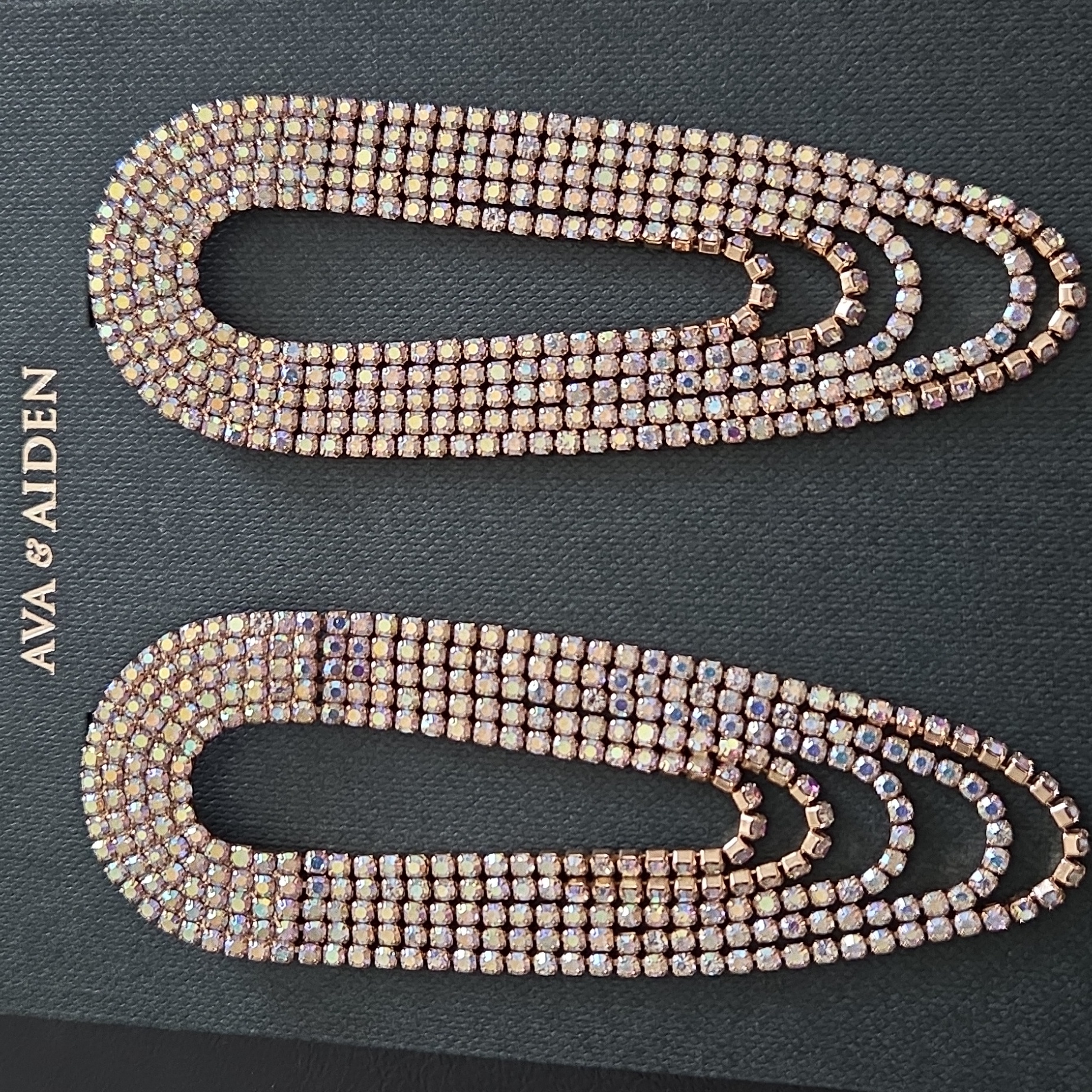 Ava Aiden Rose Crystal Loop Drop Earrings 18$